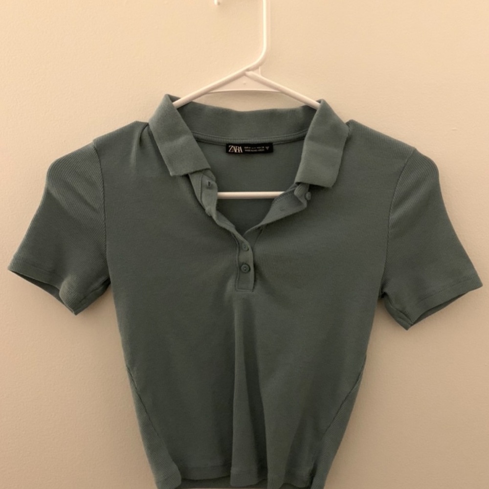 Zara Collard Green Top